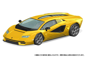 Aoshima Bunka Kyozai 1/32 Lamborghini Countach Yellow Plastic Model 19 - C Japan