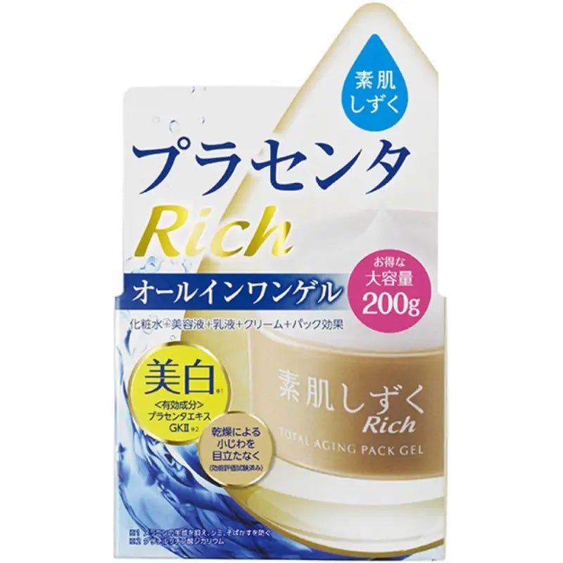 Asahi Suhada Shizuku Placenta Total Aging Care Pack All - In - One Rich Gel 200g