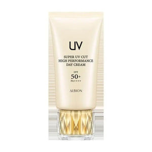 Close-up of ALBION High Performance Day Cream SPF50+ PA++++, 50g, featuring hydrating formula for radiant skin